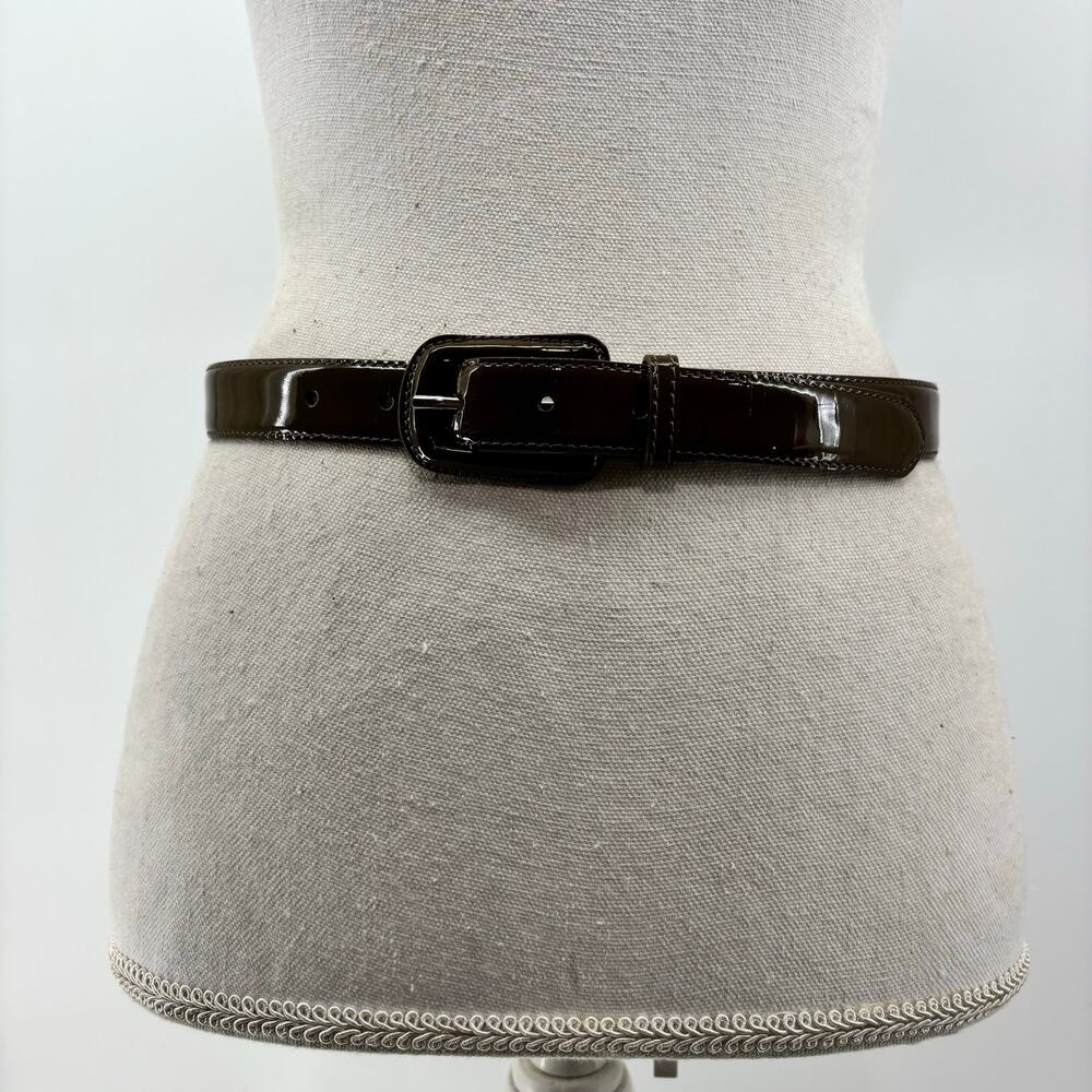 Talbots Womens Size  Small Patent Leather Brown Belt Career Old Money